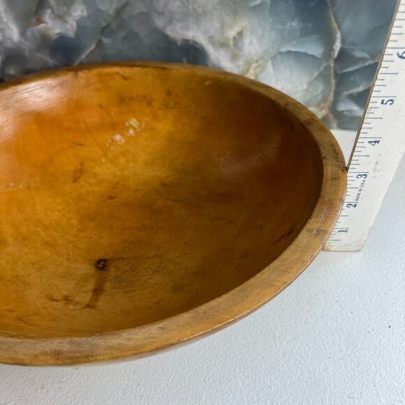 Munising Dough Bowl Wooden Hand Turned 11.5 in Vintage Rustic - Picture 9 of 9